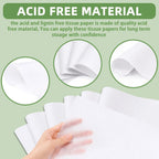 Acid Free Tissue Paper for Storage, 300 Sheets 24 x 33 in Bulk Large White Tissue Paper, Archival Packing Paper for