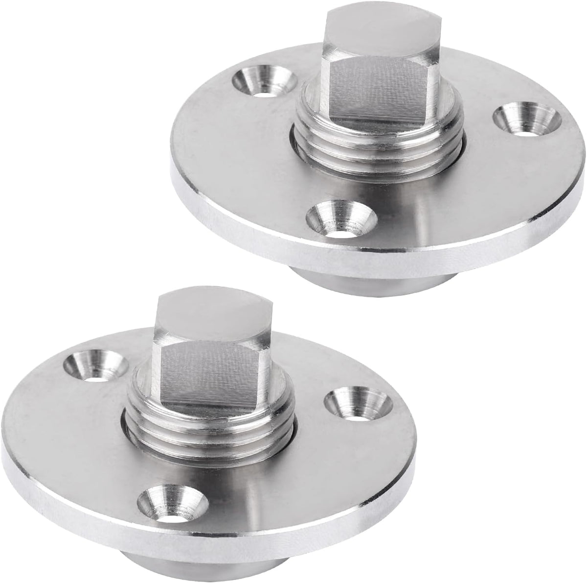 Stainless Steel Boat Drain Plug Kit, 1/2" Threaded, 2 Pack