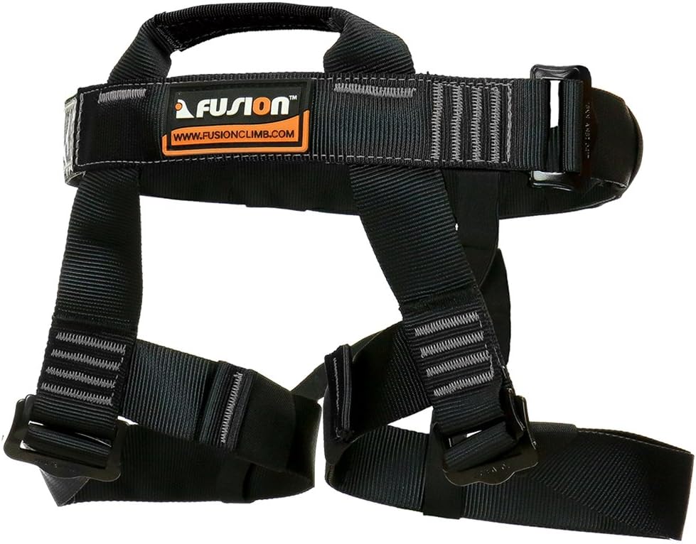 Rock Climbing Harness - Fusion Climb - (5,000 LBS Rated) Professional Half Body Harness for Mountaineering, Tree