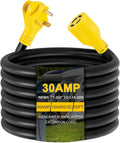 50ft NEMA TT-30P to L14-30R Generator Transfer Switch Adapter Cord | 3 Prong 30 Amp RV Generator TT-30 Male Plug to 4