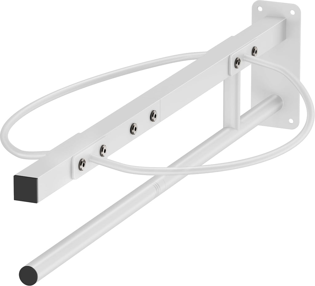 Wall Mounted Saddle Rack with Pad Bar for Horses Saddles, White