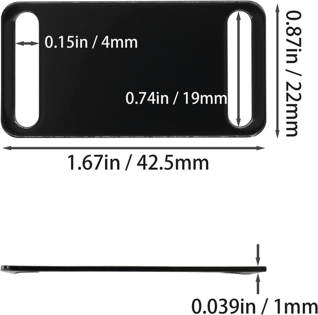 Aluminum Engraving Blanks Tags Stamping Blanks Tags Blank Dog Tag Pet ID Tag 25 Pieces (Black)