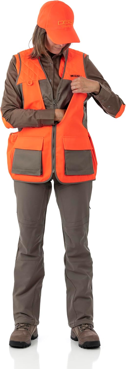 DSG Outerwear upland hunting vest insulated quick dry | Pheasant hunting vest includes padded shoulders a large built
