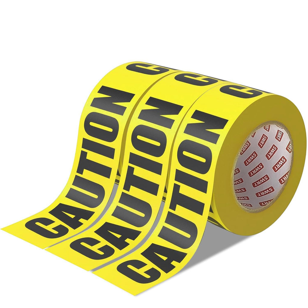 3 Rolls Premium Yellow Caution Tape, 3 Inch x 1000FT(Total 3000FT) | Bright Hazard Tape with Bold Black Text, Danger