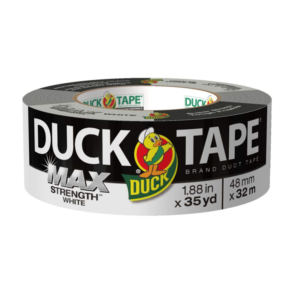Brand Max Strength Duct Tape - 1 Roll - Heavy Duty Hold - 1.88 Inch x 35 Yards - White (240866)