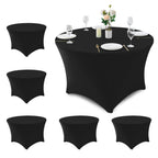 Fitted Round Table Covers 5ft-Spandex Elastic Stretch Black Table Cloths