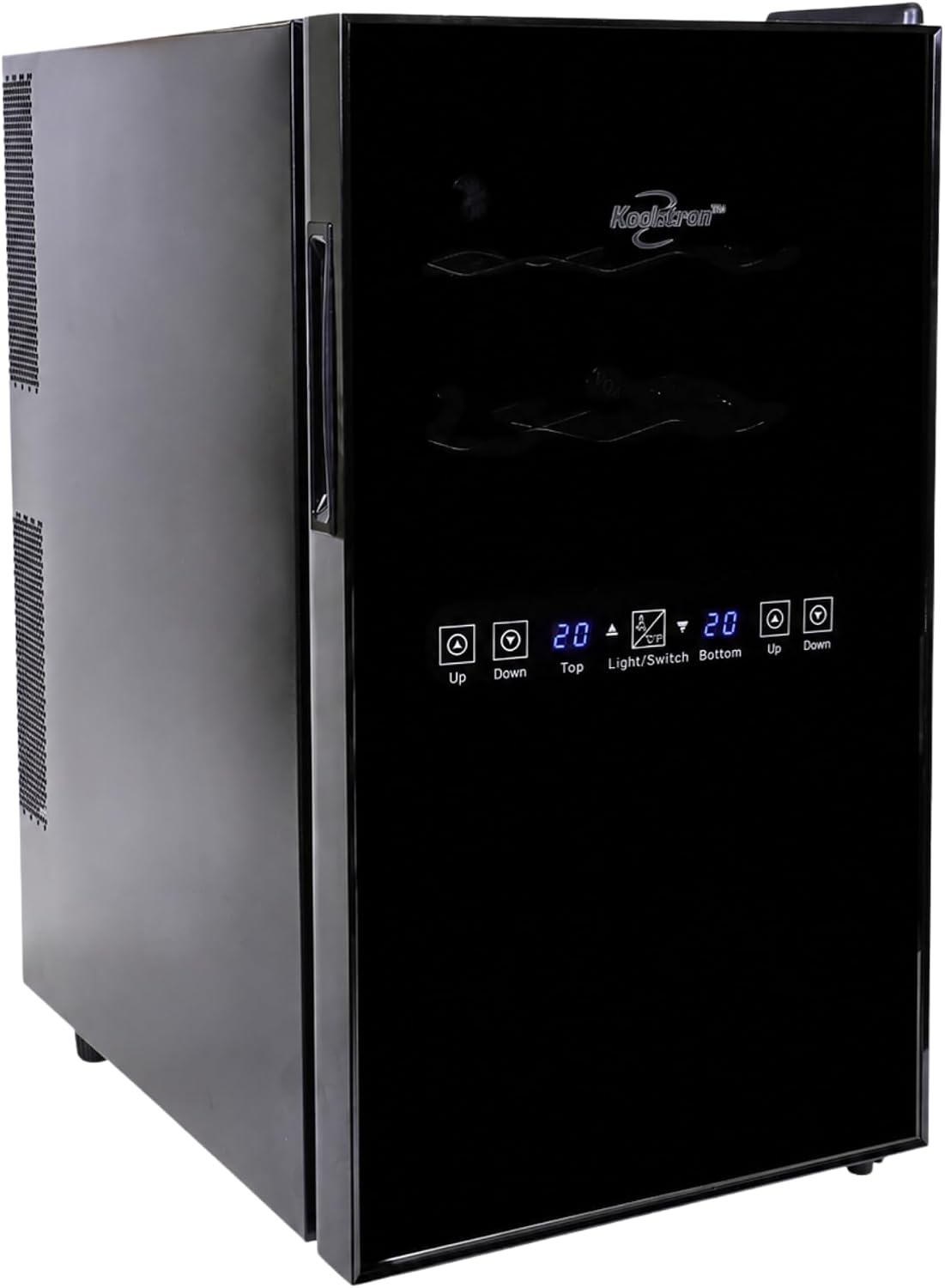 18 Bottle Dual Zone Thermoelectric Wine Cooler, Black