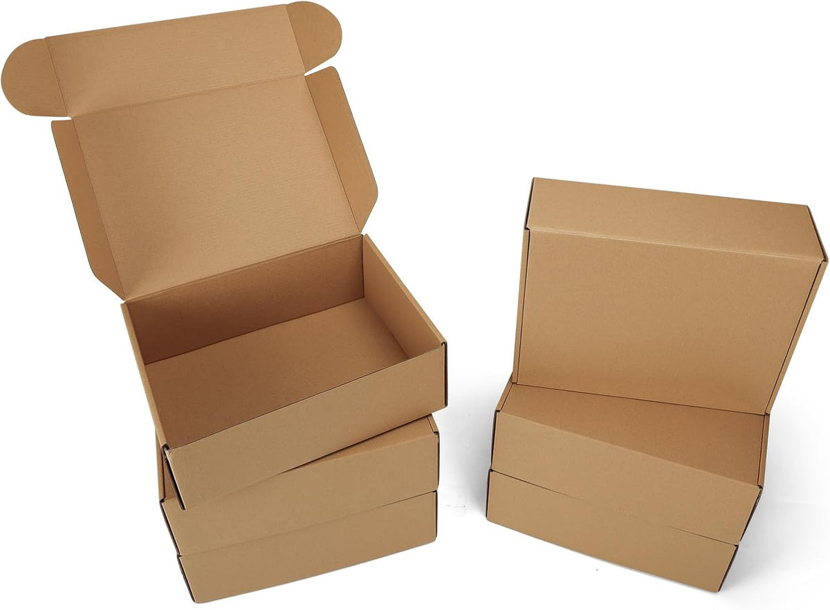 6 Pack 12x9x4 inch Cardboard Shipping Boxes, Brown Gift Boxes