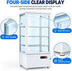 2.0 Cu.Ft. Countertop Bakery Display Refrigerator with LED Lighting, Rear Sliding Door, Air-Cooling, and Automatic