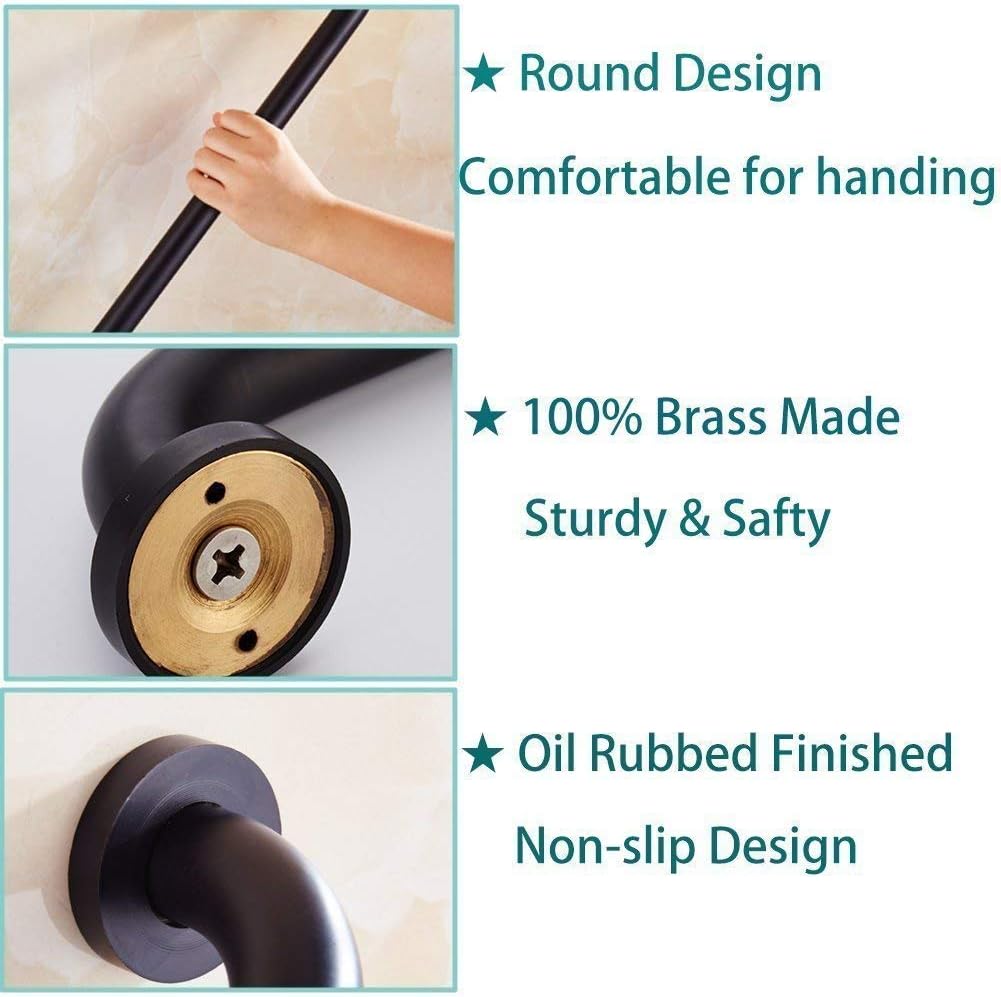 Oil Rubbed Bronze Bathroom Shower Grab Bar, Home Care Bath Handrail (12 Inch)