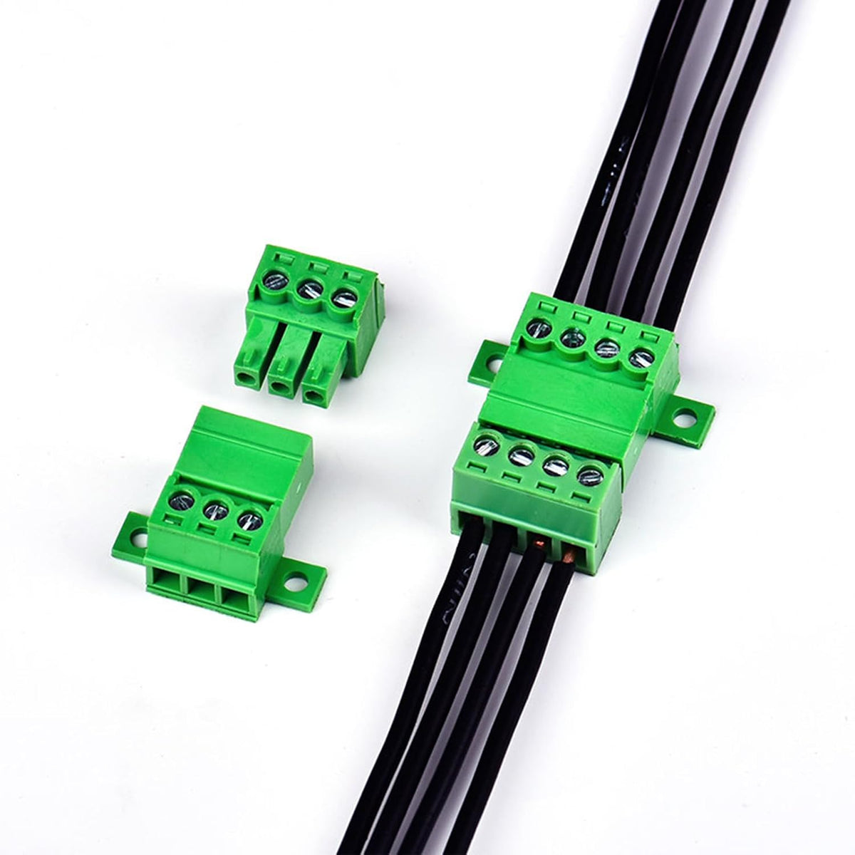 2 Set 8 Pin 3.81mm Pitch Panel Mount Screw Terminal Block Connector - Phoenix Type Connector - 8A, 300V, 16-28AWG