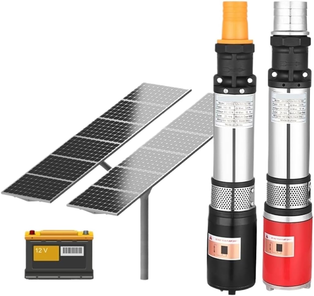 Solar DC Water Pump Large Flow 12v 24v 48v High Lift Battery DC Screw Pump Deep Well Pump Submersible Pump(48V)
