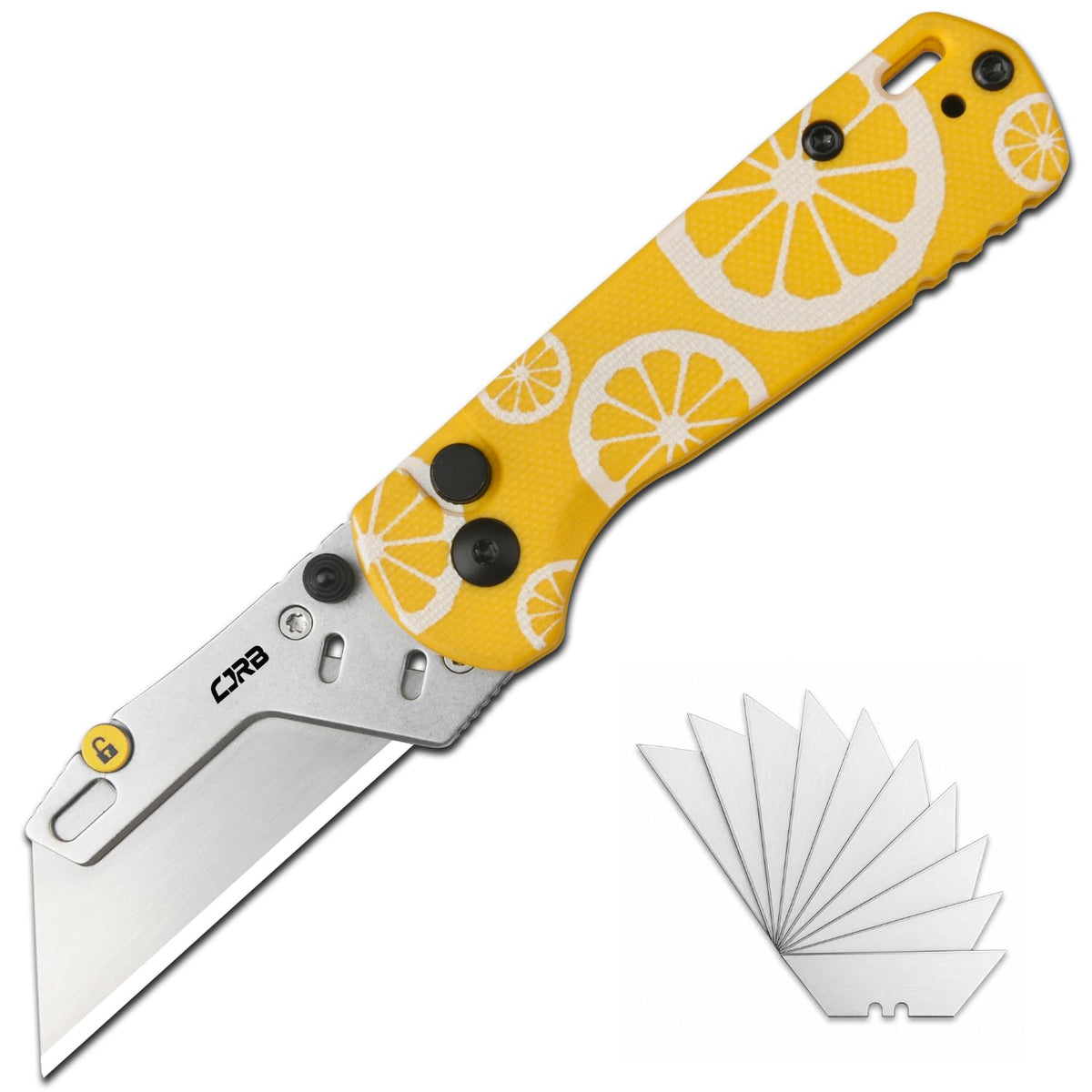 CJRB Boxer Folding Utility Knife Box Cutter with 10PCS Razor Blades