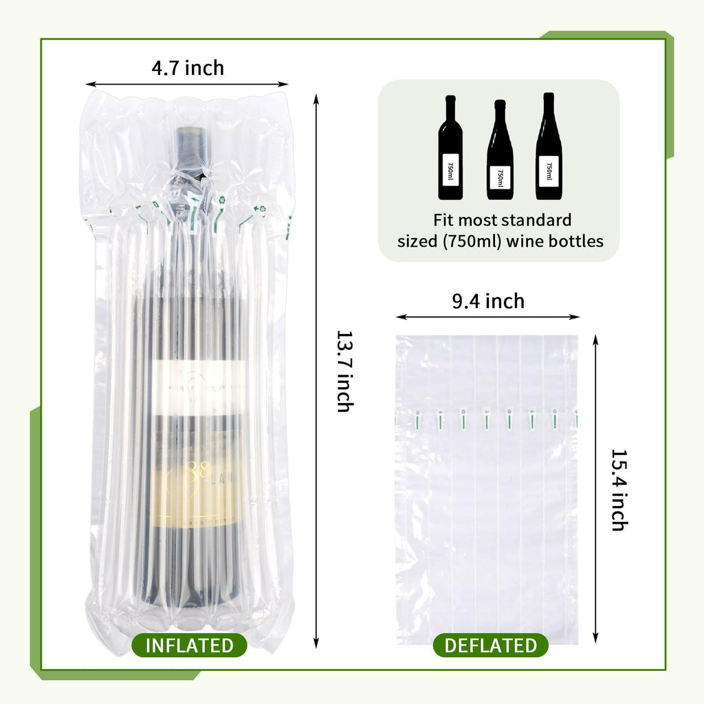 Wine Bottle Protector Travel Bags, 36 Pack Inflatable Air Column Packaging Bubble Cushion Wrap for Suitcase Luggage