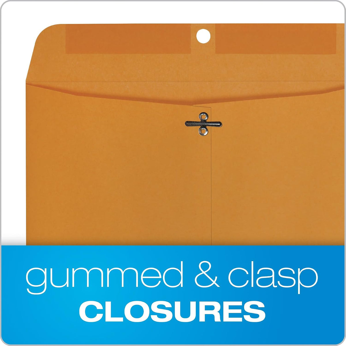 10 x 13 Clasp Envelopes, Gummed, 28 lb Brown Kraft, for Mailing Flat Letter Size Documents or Photos, Bulk Pack, 30