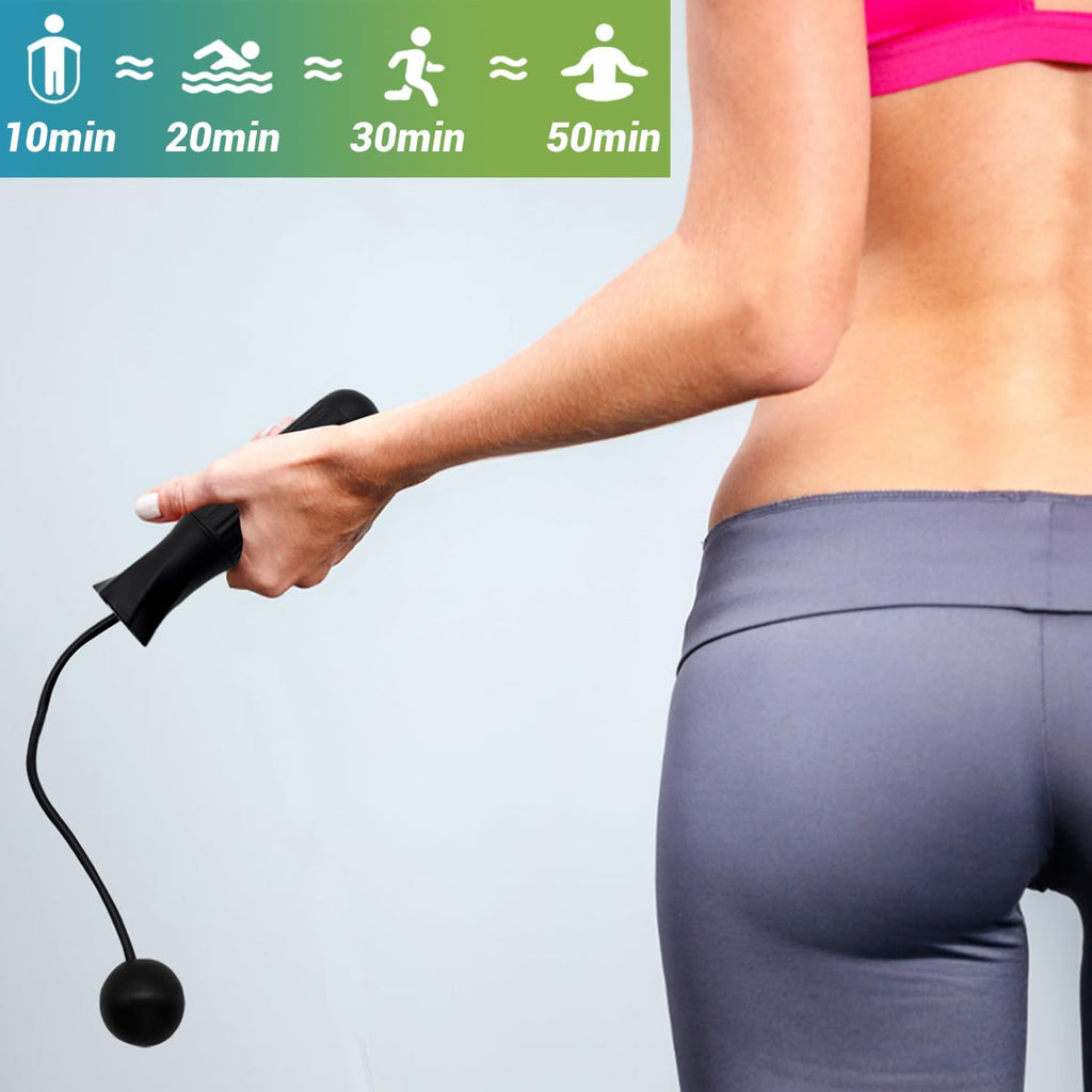 Ropeless Jump Rope Speed Skipping Rope Cordless with 180g Removable Weights for Double Unders, Exercise, WOD, Boxing