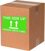 This Side Up Fluorescent Shipping Label Stickers-2" X 3" This Side Up Warning Stickers for Shipping and Packing-300
