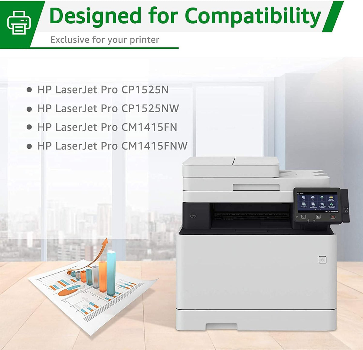 Compatible Toner Cartridge Replacement for HP 128A ( 4 Pack ) | for CE320A CE321A CE322A CE323A for HP LaserJet Pro
