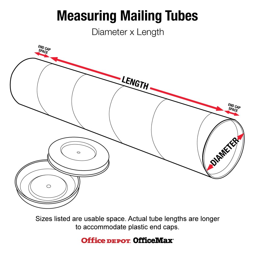 Shipping Tubes 3"L x 24"W, 24-Pack | Cardboard Mailing Tube for Packing, Shipping and Mailing 324