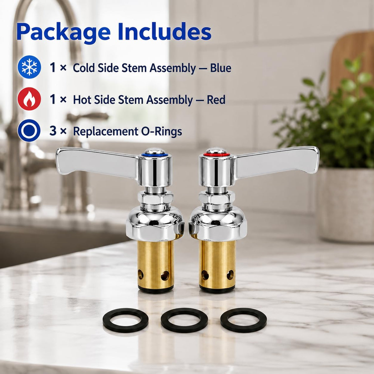 VISELTIS Hot & Cold Spindle Assembly Replacement for T&S Brass Faucets