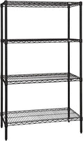 WR54-1424BK 4-Shelf Wire Shelving Unit, NSF-Certified Heavy-Duty Adjustable Rack for Garage, Warehouse & Workshop