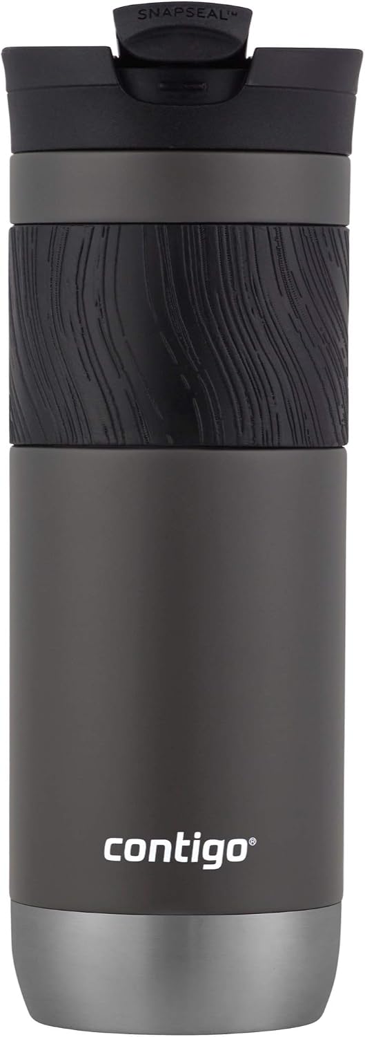 Byron Vacuum-Insulated Stainless Steel Travel Mug with Leak-Proof Lid, Reusable Coffee Cup or Water Bottle, BPA-Free