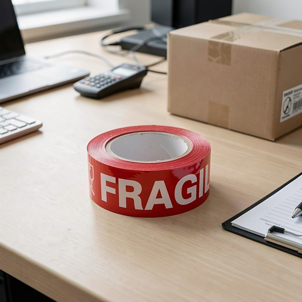 Fragile Tape Red Adhesive Warning Roll 2pcs 2 for Shipping