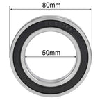 uxcell 6010-2RS Deep Groove Ball Bearings 50mm x 80mm x 16mm Double Sealed Chrome Steel P6(ABEC3)