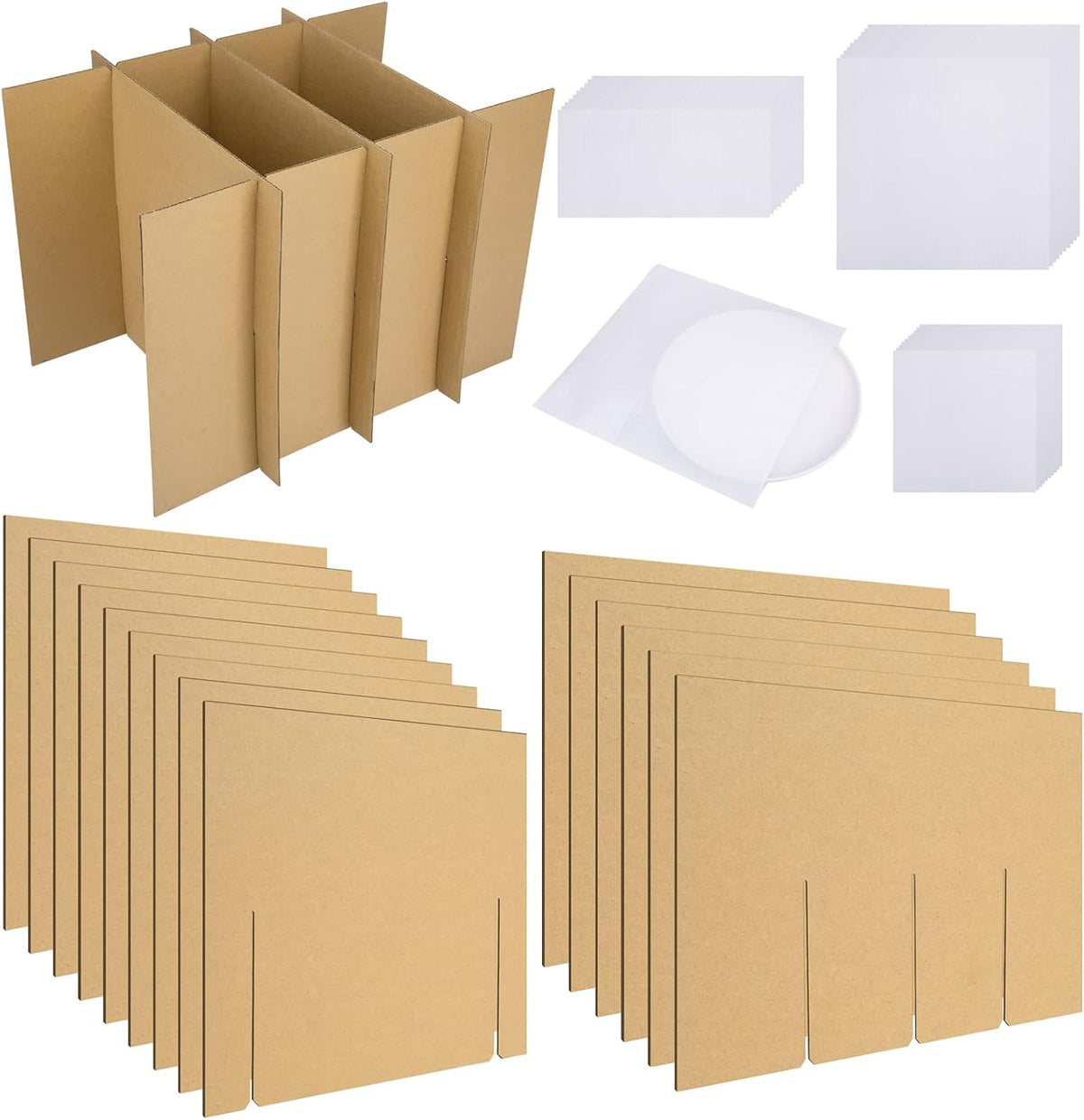 4 Sets Dish Packing Kit,Glass Dividers for Moving Boxes,Kitchen Dish Pack Kit with 30 pcs Foam Pouches Fits in