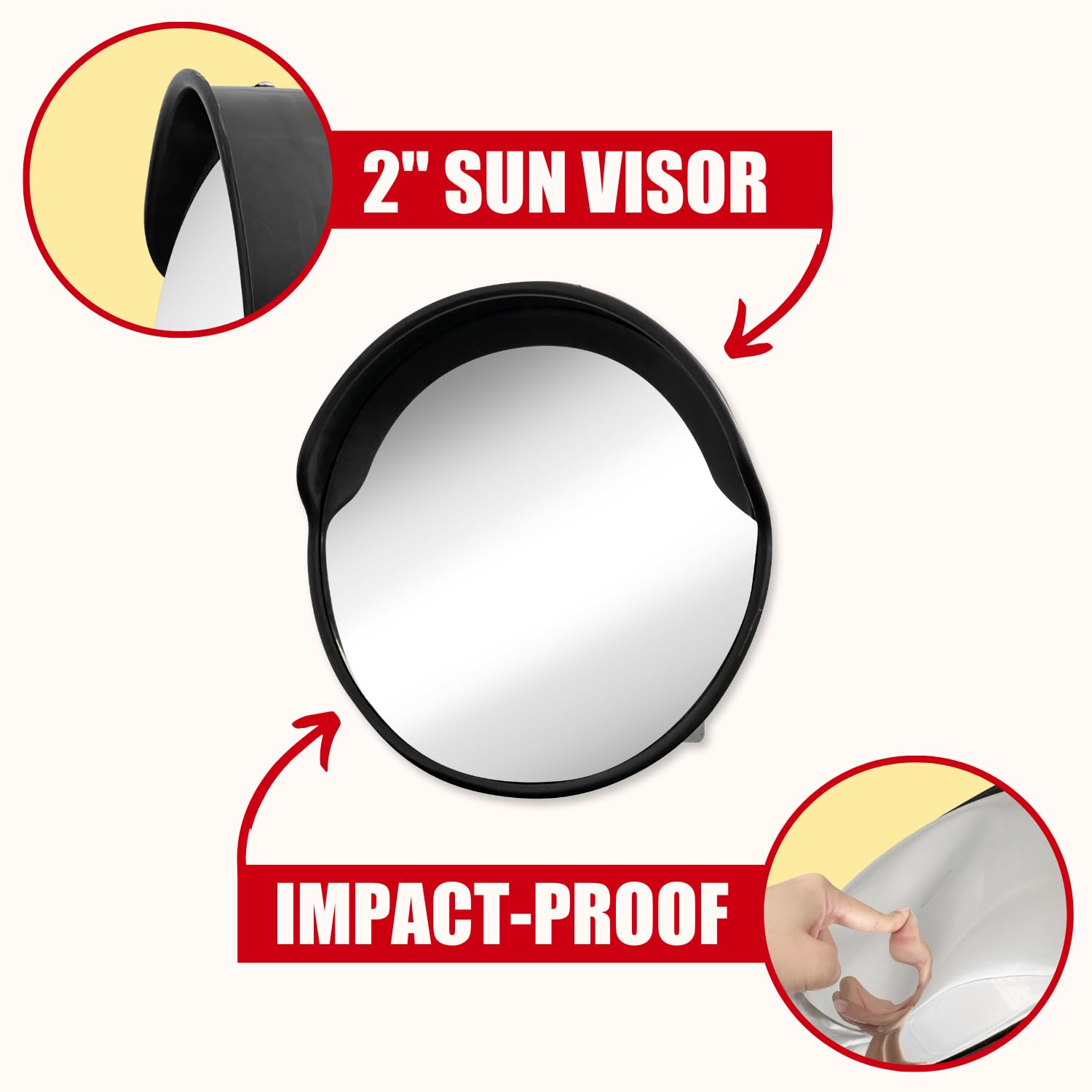 18 Inch Convex Mirror for Blind Spots - Shatterproof with Adjustable 90° Fisheye View - Outdoor and Indoor Safety