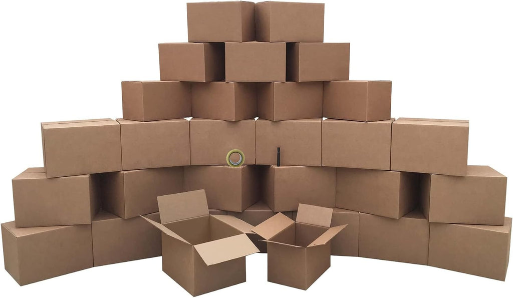 Moving Boxes 2 Room Economy Moving Kit 30 Boxes, Bubble Roll, & Packing Tape