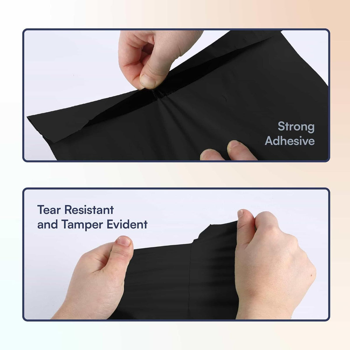 SMART 10x13 Recycled Poly Mailers - 100 Pack of Black Eco-Friendly Packaging Mailing Bags | Recyclable & Sustainable