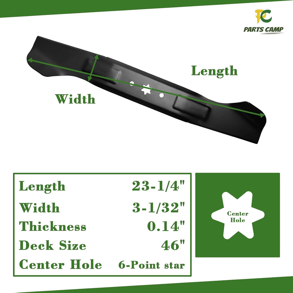 Parts Camp 2-Pack Replace Cub Cadet 46 Inch Mower Blade 942-04290 942-04244