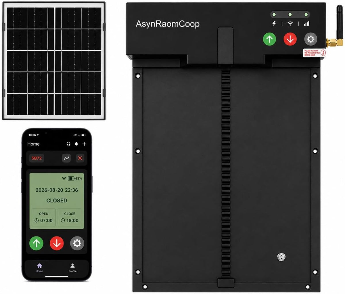 Automatic Chicken Coop Door,Solar Powered WiFi Chicken Door Opener with App