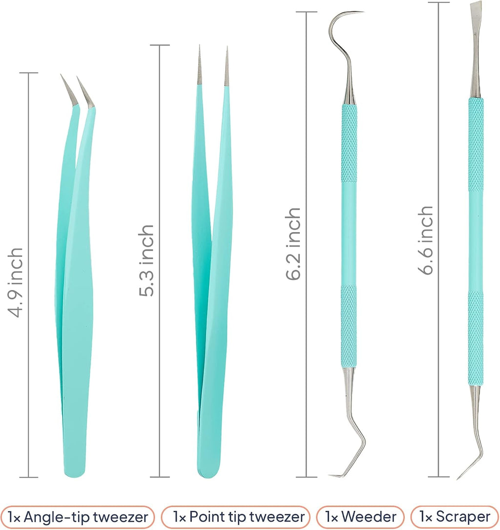 Premium Vinyl Weeding Tool Kit - Precision Stainless Steel Weeder - Hook and Pick with Fine Tweezers Crafting Set