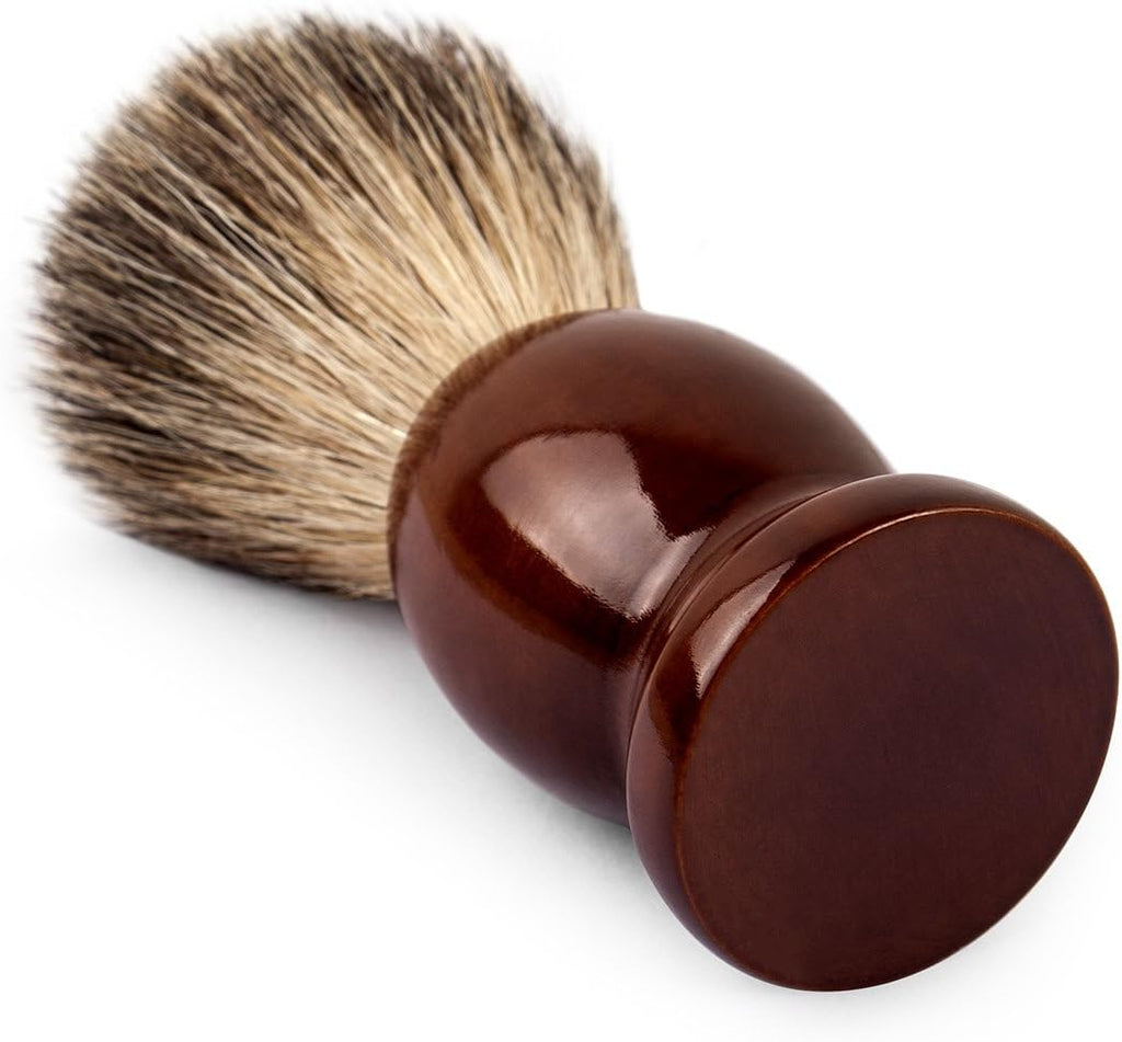 100% Best Original Pure Badger Hair Shaving Brush Handmade. Real Wood Base. Perfect for Wet Shave, Safety Razor