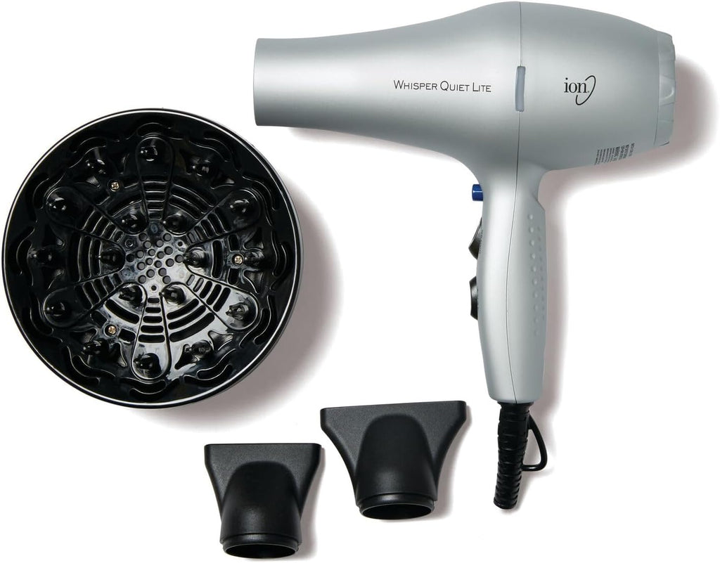 Whisper Quiet Lite Ionic Ceramic Hair Dryer, 1875 Watts, Lightweight, Powerful, 4 Temperatures, 2 Speeds