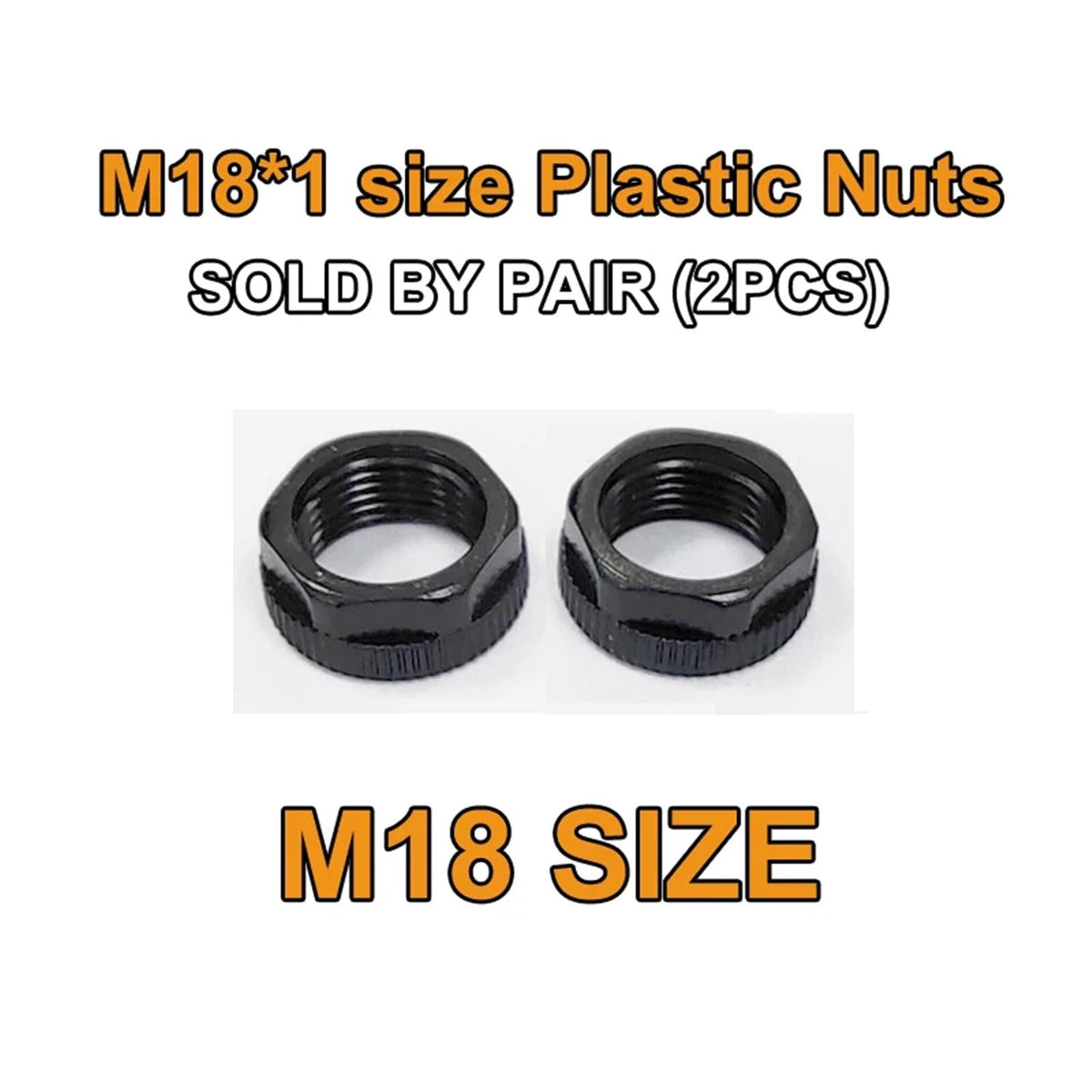 M18*1, M12*1 Thread Barrel Plastic Nuts, Suitable for M18 Photo Sensor or Proximity Sensor(M18 Each Pairs 3pcs)