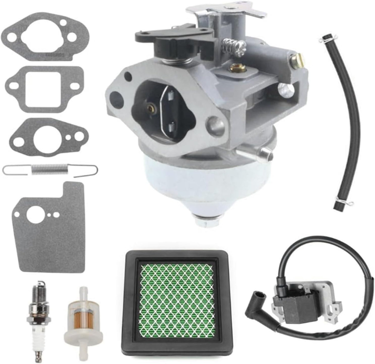 16100-Z0Y-853 Carburetor + GCV190 Ignition Coil for Honda GCV190 GCV190LA GCV190A Engine HRX217 HRB217 Lawn Mower Pressure Washer