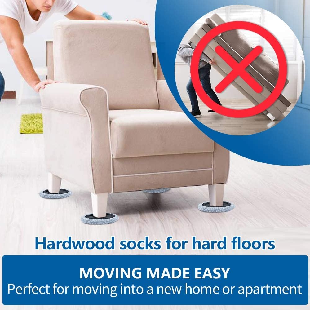 Furniture Sliders, Furniture Movers Sliders 4 Pack 3 1/2"