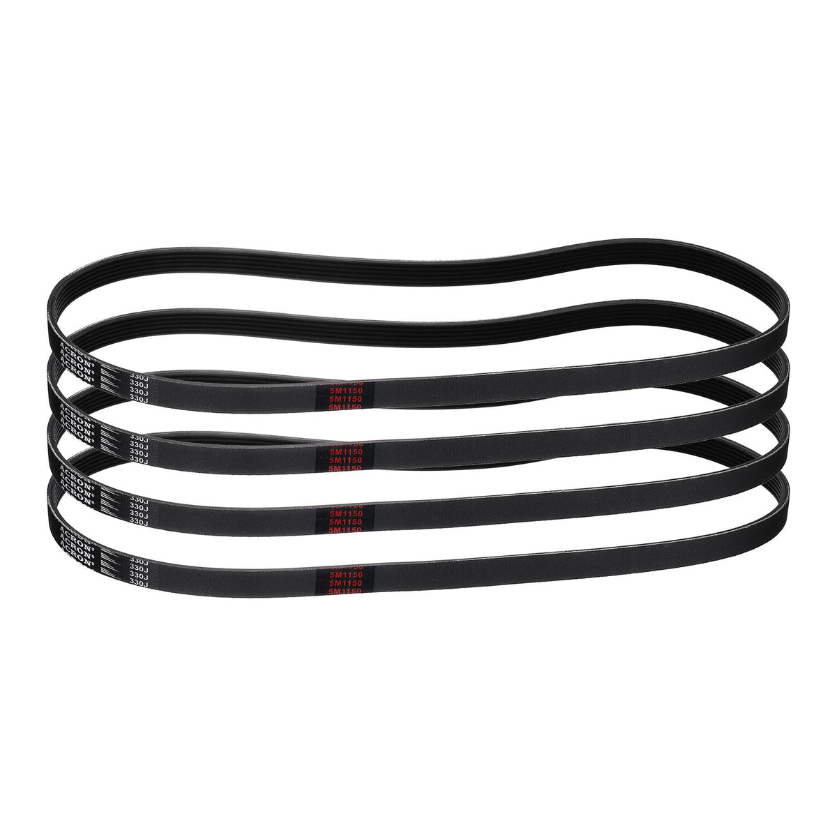 uxcell 4pcs 330J6 PJ V-Ribbed Belt 6 Ribs 33" L x 0.55" W x 0.14" H, EPDM