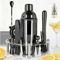 9-Piece Cocktail Shaker with Stand, 25oz Bartender Kit, Cocktail Shaker with Strainer Set, Bar Set Jigger for