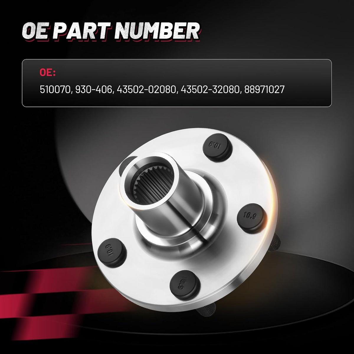 2PCS 510070 BDFHYK Front Wheel Bearing and Hub Assembly