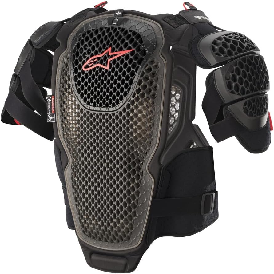 A-6 Chest Protector, Advanced Off-Road Body Armor, CE-Certified, M/L, Black/Anthracite/Red