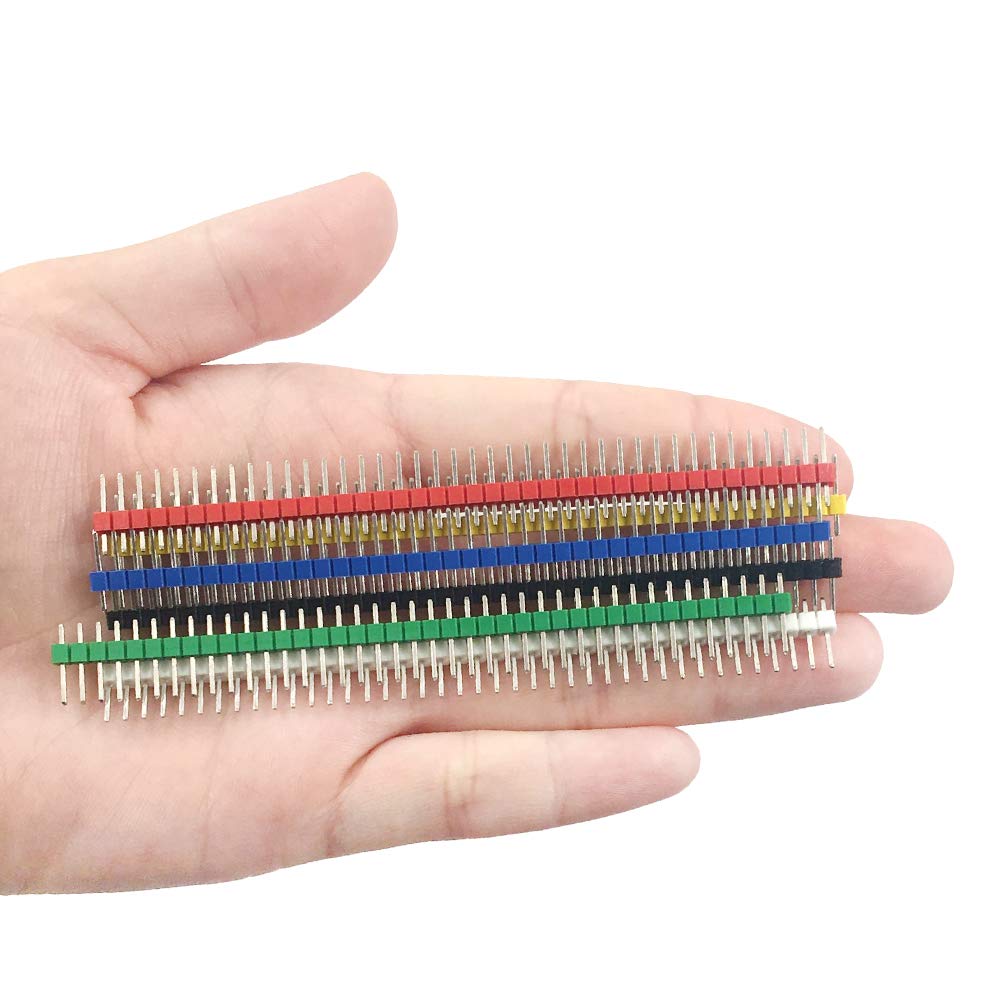 30Pcs 40Pin Male Header Pin Breakable 2.54 mm Single Row Connector Kit