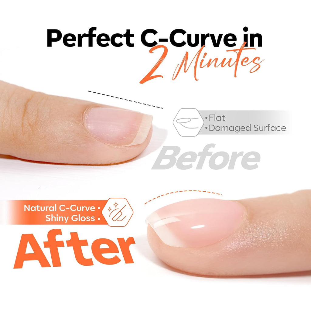 Builder Nail Gel, Ultra Clear Builder No Top Coat Needed | Glossy Jelly Finish, C-Curve Sculpting, 9-in-One LED Lamp