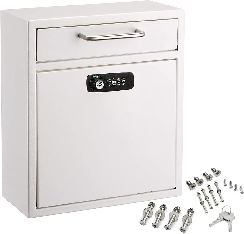 Ultimate Drop Box Wall-Mounted Mailbox - Hanging Secured Postbox - Durable Spacious Key or Combination Lock Box