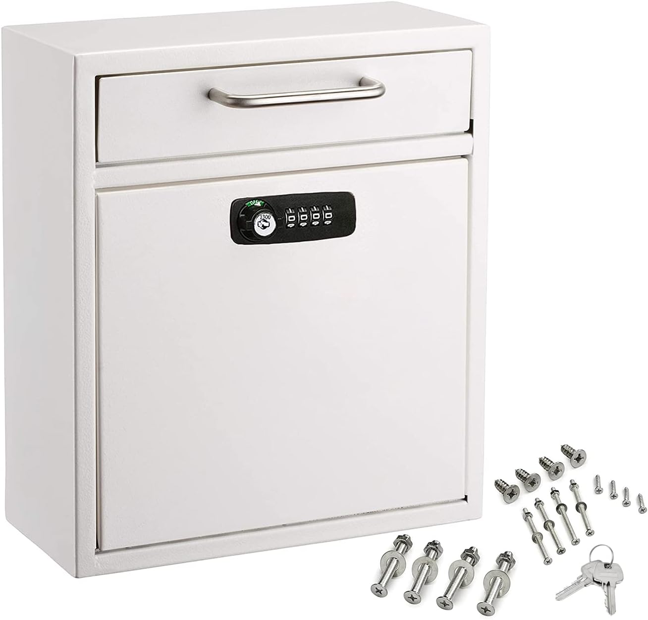 Ultimate Drop Box Wall-Mounted Mailbox - Hanging Secured Postbox - Durable Spacious Key or Combination Lock Box