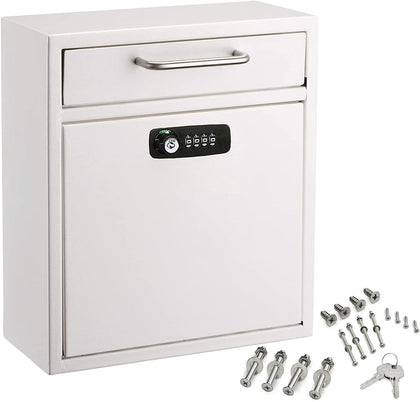 Ultimate Drop Box Wall-Mounted Mailbox - Hanging Secured Postbox - Durable Spacious Key or Combination Lock Box