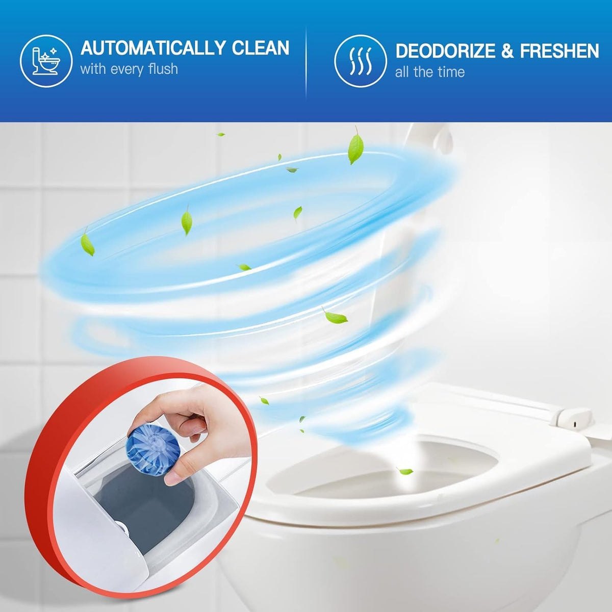 Toilet Bowl Cleaner Tablet, Commercial Bathroom Cleaners, 50 Pack